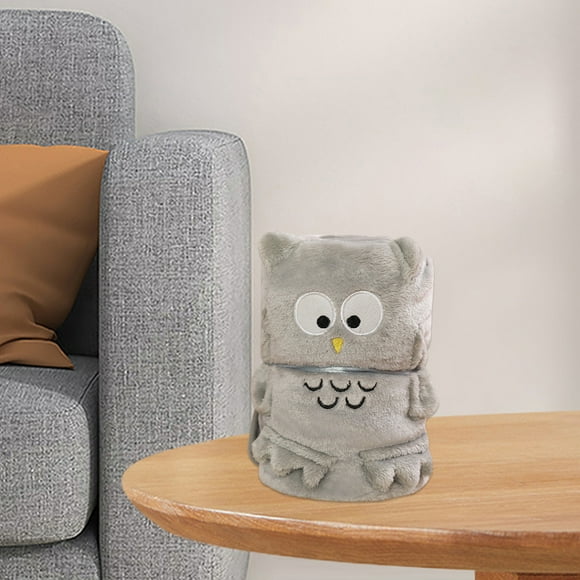 Ganfancp Cotton Grey Owl Plush Blanket - 1pc - Soft, Comfortable, & Versatile for Kids' Rooms, Gifting, Camping, and Everyday Use - Suitable for Washing Machines - Classic Design with Cute Embroidery