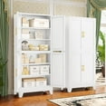 thumbnail image 3 of Pantry Storage Cabinet with Doors and Adjustable Shelves, Freestanding Cupboard for Kitchen, Dining Room, Living Room, Bathroom, 3 of 8