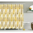 thumbnail image 1 of Ambesonne Feather Shower Curtain, Ornate Leaves Boho Print, 69"Wx70"L, Amber Marigold and White, 1 of 2