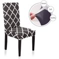 thumbnail image 3 of Stretch Dining Chair Slipcovers, Geometric Print Dining Chair Covers, Removable Washable Spandex Furniture Seat Protector for Kitchen Room Hotel Table Banquet (6 Per Set, Black), 3 of 7