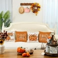 thumbnail image 4 of Fall Decorative Throw Pillow Covers 18 x 18 Inch Set of 4, Thanksgiving Pumpkin Spice Leaves Fall Decor Outdoor Farmhouse Plaid Pillow Cases for Home Couch (Orange Color) G335-18, 4 of 6