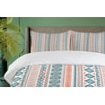 thumbnail image 4 of Ambesonne Burnt Orange Duvet Cover Set, Tribal Vertical Forms, 2-Calking, Pale Blue and Dark Teal, 4 of 7