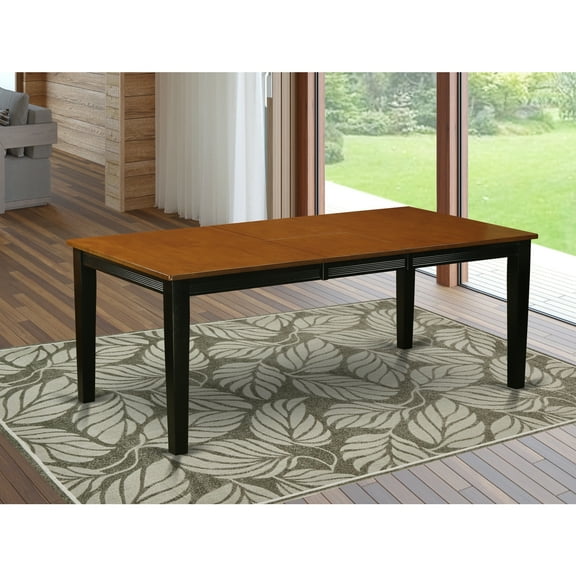 East West Furniture Quincy Rectangular Wood Dining Table in Black/Cherry