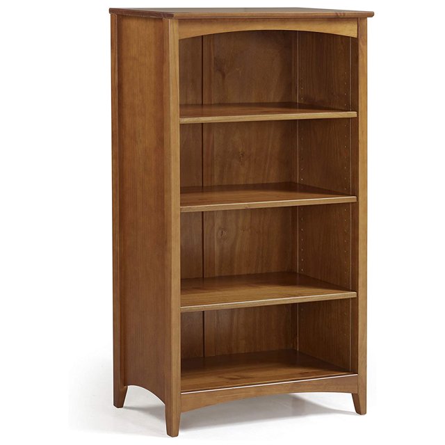 Camaflexi Bibliothèque Style Shaker à 4 Niveaux, Étagère à Livres, Fini Cerisier Brun