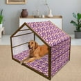 thumbnail image 2 of East Pet House, Indonesian Batik with Abstract Swirl Shapes Bohemian Hippie Design, Outdoor & Indoor Portable Dog Kennel with Pillow and Cover, 5 Sizes, Vermilion Purple, by Ambesonne, 2 of 4