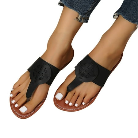 

Cathalem Shoes Women Sandals Comfort With Elastic Ankle Strap Casual Bohemian Beach Shoes Lace Up Women Bedroom Slippers Size 12 Black 7