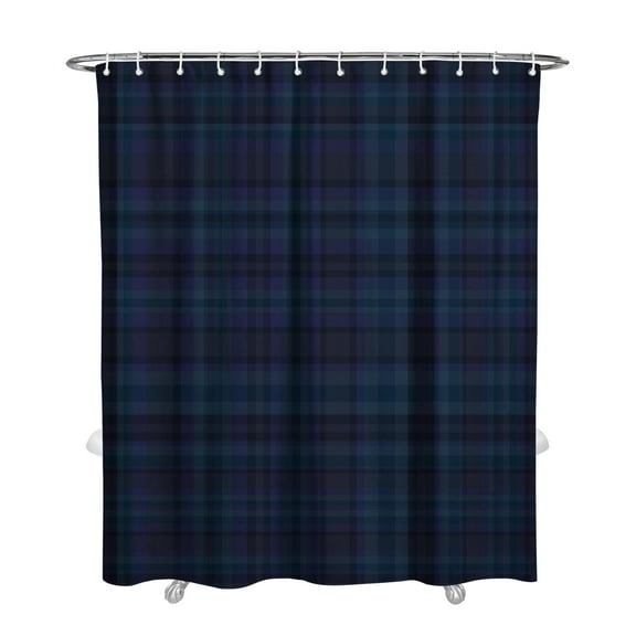 Rustic Farmhouse Plaid Shower Curtain, Waterproof Fabric Bathroom Curtain with Plastic Hooks, Machine Washable Buffalo Plaid and Geometric Pattern, Vintage Checkered Decor