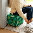thumbnail image 5 of SCRAWLGOD St. Patrick's Day Shamrock Heart Spot Print Dark Green Footstool Cover, Stretchable Ottoman Sofa Cover Non Slip Comfortable Square Furniture Protection for Footrest Sofa, 5 of 7