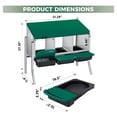 thumbnail image 2 of 3-hole galvanized steel chicken nesting box con legs automatic roll-out egg collection removable tray weatherproof wall-mount laying box con perch hens easy to clean y assemble coop-green, 2 of 7