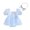 Blue, variant on Aojekbee Infant Baby Girls Summer Romper Dress with Bow Headband 3D Flower Short Puff Sleeve Neck Tulle Jumpsuit