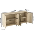 thumbnail image 5 of 70 Inch Natural Rattan Buffet Cabinet with Storage, 4-Door Sideboard with Adjustable Shelves for Kitchen, Living Room, Dining Room, Easy Assembly and Durable Design, 5 of 9