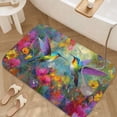 thumbnail image 3 of 1pc Hummingbirds among Flowers Absorbent Non-Slip Bathroom Thickened Flannel Rug Decor,Soft,Quick Drying,Suitable For Indoor/outdoor Use,Bathrooms,Bedrooms,Kitchens,Terrace,Laundry Rooms,16"x24", 3 of 9