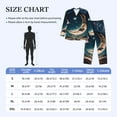 thumbnail image 4 of Honeii Artistic Starry Sky Moon Book Pattern Mens Pajamas Set,2pcs Men's Lounge Long Sleeve Sleep Shirt and Pajama Bottoms Sleepwear Set,Mens Pjs Sets-Small, 4 of 7