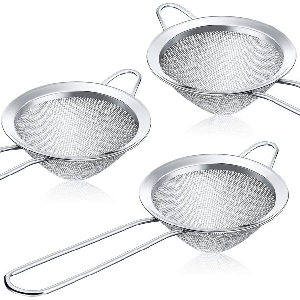 3 piezas de coladores de té, colador de cócteles, colador de malla fina de acero inoxidable Botella de agua plegable cónica (plateada) - Botella de bebida reutilizable - Botella de viaje - B