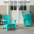 thumbnail image 5 of Folding Adirondack Chair Outdoor Patio Fire Pit Chairs with Cup Holder Porch Garden Blue, 5 of 9