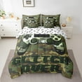 thumbnail image 2 of Camo Gaming Bed in a Bag Queen Comforter Set 7 Piece,Gamer Room Decor For Boys Bedding Sets Army Green Camouflage Sheet Set with Comforter, 2 of 5