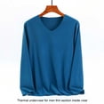 thumbnail image 3 of Qarigey Ropa interior térmica de invierno, camiseta elástica con cuello en V grueso portátil de manga larga, Tops casuales de moda cómodos Camisetas lago azul XXL Qarigey AP013771-07, 3 of 6