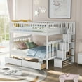 thumbnail image 2 of Bunk Beds Full Over Full with 2 Drawers Solid Wood Full Bunk Beds with Drawers and Stairway Full Length Guardrail, No Box Spring Needed, 2 of 7