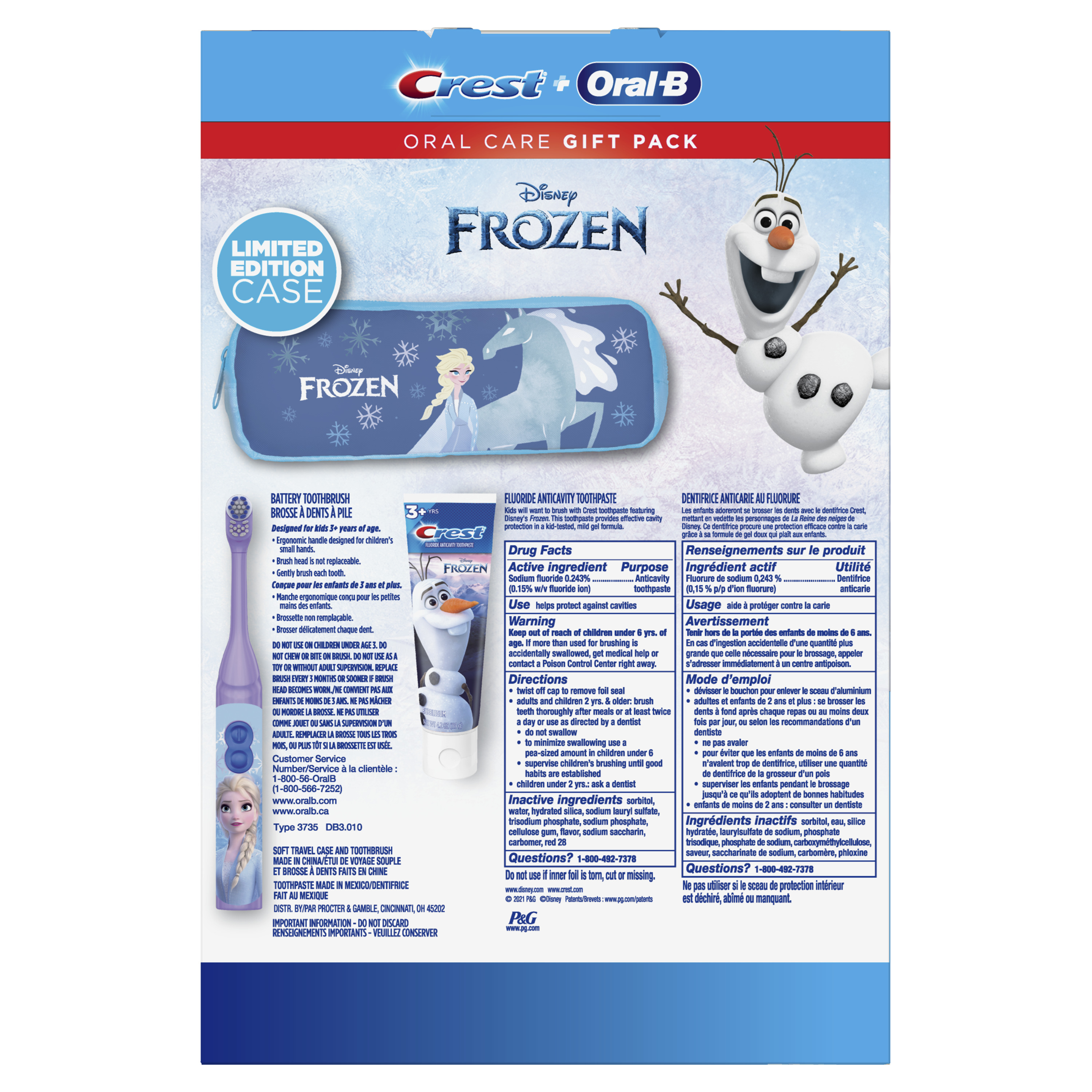 (25% Value) Crest & Oral-B Kids Disney's Frozen Holiday Pack Gift Set with Battery Toothbrush and 4.2 oz Toothpaste - image 2 of 11