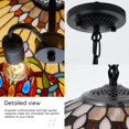 thumbnail image 3 of FINE MAKER 16-inch Tiffany stained glass chandelier, creative retro restaurant chandelier, 3 of 12