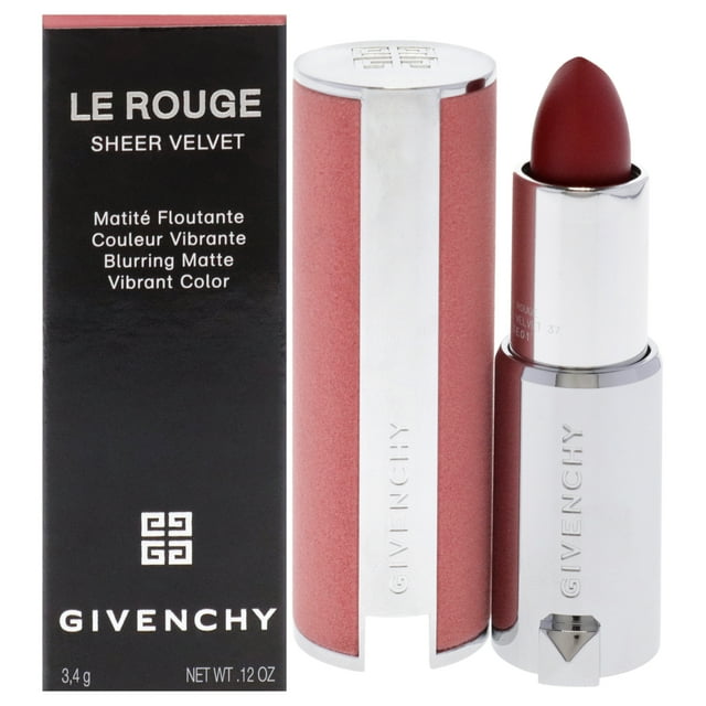 Lápiz labial mate Le Rouge Sheer Velvet N37 Rouge Graine de Givenchy 0,11 oz para mujeres