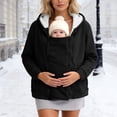 thumbnail image 5 of NIEWTR Women Fleece Zip up Hoodie 2 in 1 Baby Wearing Jacket Maternity Winter Coat Thicken Kangaroo Sweatshirt Baby Wearing Outerwear, 5 of 9