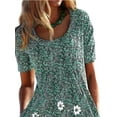 thumbnail image 3 of FASHIONWT Women Vintage Easter Printed Short Sleeve Crewneck Midi Pockets Dress, 3 of 4