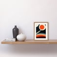 thumbnail image 2 of Retro Boho Space Starscape Abstract Mid Century Style Navy Teal Orange Cream Artwork Framed Wall Art Print 9X7 Inch, 2 of 5