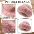 thumbnail image 6 of 4 Pcs Women's Winter Faux Fur Bucket Hat, Fluffy Fuzzy Fisherman Mongolian Cap Beanie, Warm Hat for Outdoor, 6 of 6