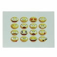 thumbnail image 1 of Emoticon Cutting Board, Smiling Faces Composition with Circular Shapes Various Emotions Singing and Angry, Decorative Tempered Glass Cutting and Serving Board, Small Size, Multicolor, by Ambesonne, 1 of 1