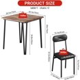 thumbnail image 2 of Modern 3-Piece Dinette/Bistro Set for 2: Square Kitchen Table with Storage Shelf & Upholstered Chairs, Compact Metal Frame for Small Spaces and Breakfast Nooks, 2 of 8