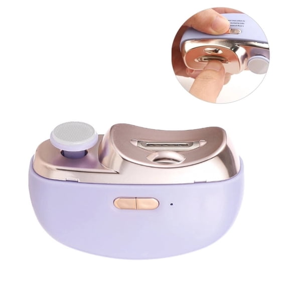 Electric Nail Clippers, 2026 New 2 in 1 Electric Polishing Automatic Nail Clippers, Multifunctional Nail Trimmer with 2 Adjustable Speeds for Seniors, Kids, Adults (Purple)