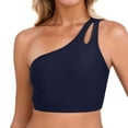 thumbnail image 1 of Women's Bikini Tops One Shoulder Tankini Sports Bra Keyhole Swim Bras Full Coverage Bathing Suit Tops, 1 of 6