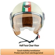 BEON Half Face Retro Vintage Motorcycle Helmet with Anti-Scratch Visor for Adults Moped Vespa, DOT & ECE Approved