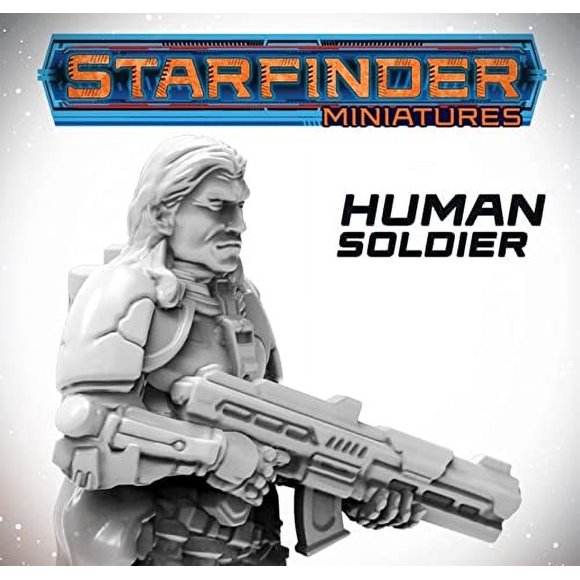 Archon Studio Starfinder Miniatures - Human Soldier - 1 Piece 32MM Unpainted Unassembled by Archon Studio - Designed for Starfinder