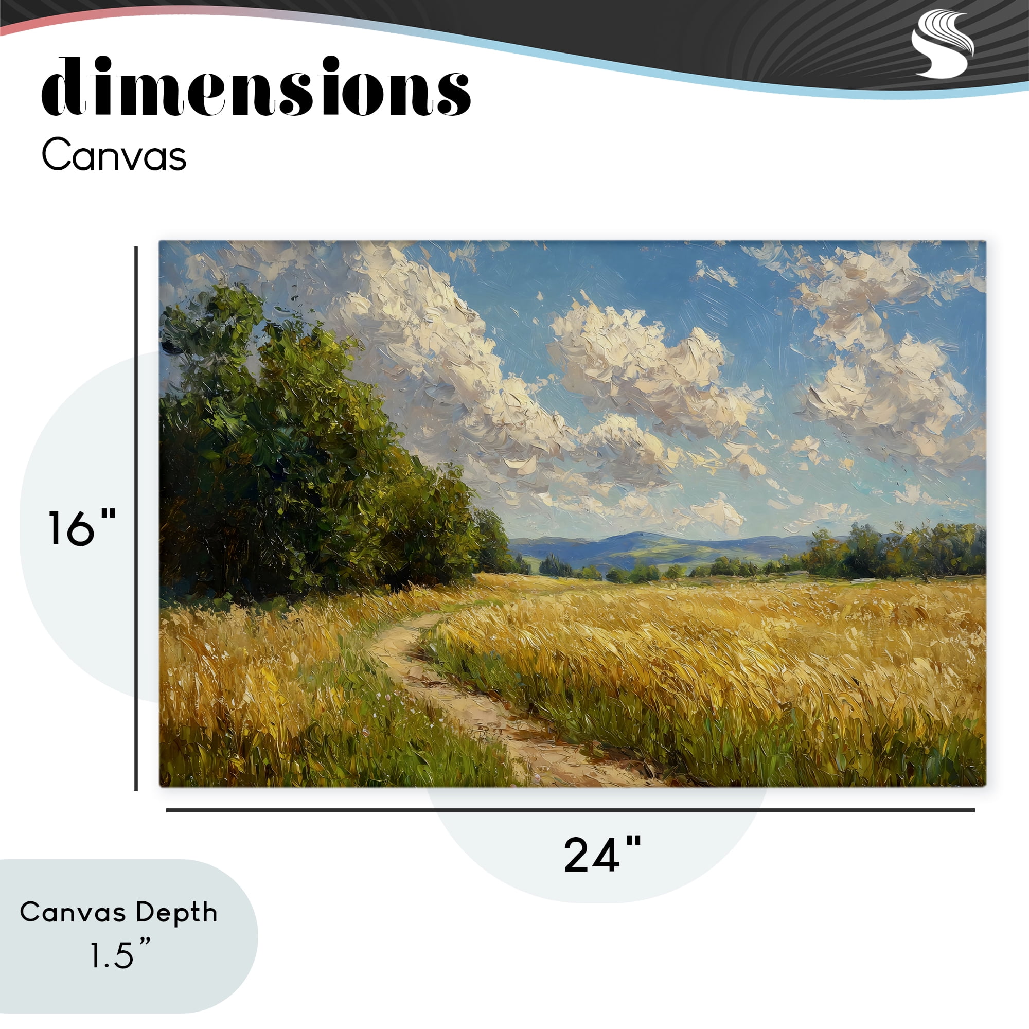 Stupell Industries Winding Path Through Wheat Field Canvas Wall Art, design by Creative Studio