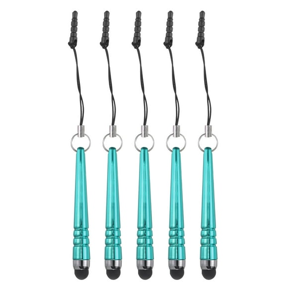 5pcs Metallic Stylus Pen for Touch Screens Mini Metal Capacitive Pens for Universal All Touchscreen Devices, Light Blue