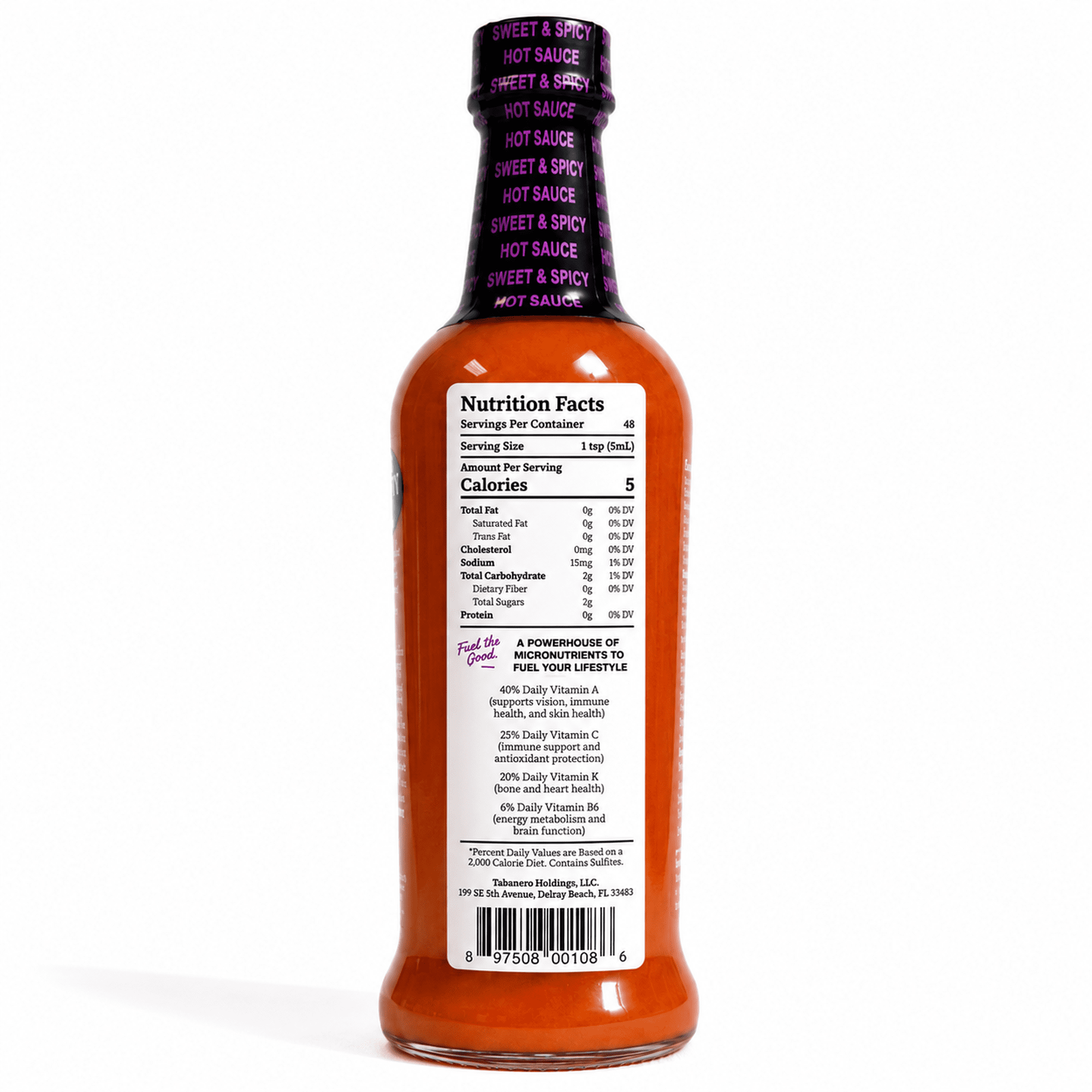 (2 pack) Tabanero Sweet and Spicy Agave Hot Sauce, Habanero, All Natural, 8 oz