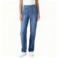 thumbnail image 4 of Mifsaly High Waisted Straight Leg Jeans for Women Classic Stretchy Denim Pants Slim Fit Everyday Wear Versatile Work Trousers with Pockets L, 4 of 6