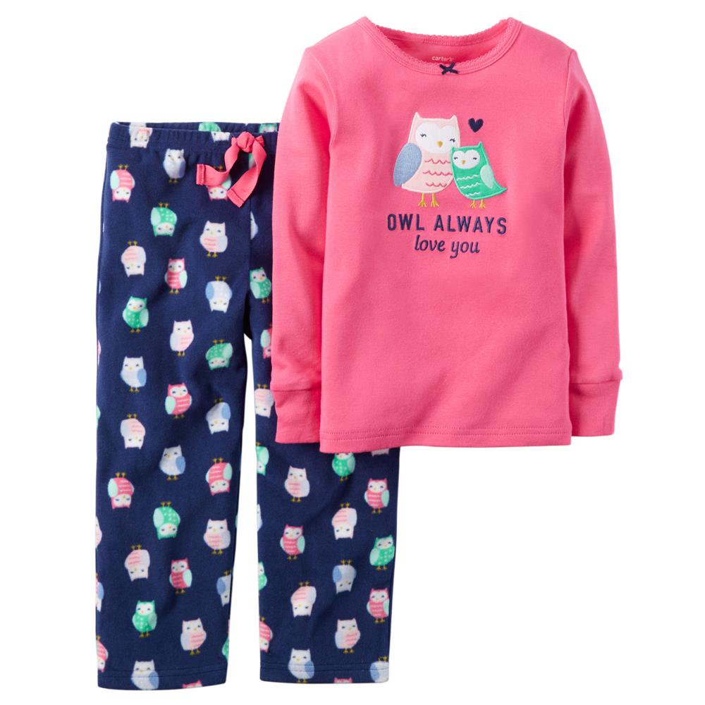 Carter's Carters Girls 48 Owl MicroFleece Pajama Set