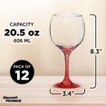 thumbnail image 5 of Premiere Wedding Wine Glasses 20.5 oz. Set of 12, Bulk Pack - Restaurant Glassware, Perfect for Red Wine or White Wine - Red, 5 of 5