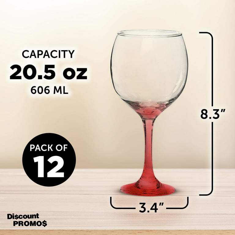 20 Pack  6oz Clear Plastic Short Stem Wine Glasses, Crystal