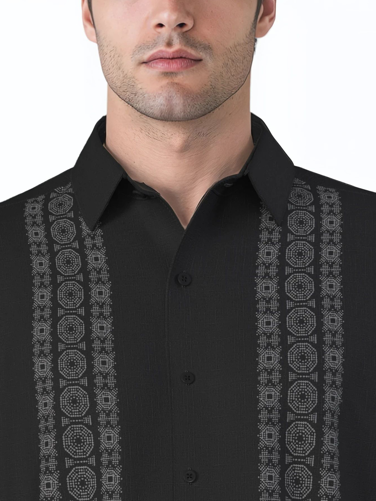 Cafe Luna Men's and Big Men's Abstract Print Panel Short Sleeve Woven Shirt, Size S-4XL