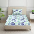 thumbnail image 1 of Polycotton Bedsheet For Single Bed With 1 Pillow Cover - 60 X 88 Inches, Multicolor | Skin Safe & Super Soft Small Size Bedsheet - 120 Thread Count, 1 of 5
