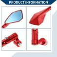 thumbnail image 6 of Unique Bargains Motorcycle Rear View Mirrors Side Rearview Mirror Adjustable Aluminum Alloy 1 Set Red M8/M10 Prismatic Shape, 6 of 7