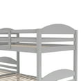 thumbnail image 7 of Quad Bunk Bed with Trundle, Twin Over Twin Bunk Bed, L-Shaped 4 Beds Bunk Bed Frame with Guardrails, Corner Bunk Beds, No Box Spring Needed, Can Be Separated Into Two L-Shaped Beds, Gray, 7 of 7