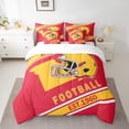 thumbnail image 2 of Erosebridal American Football Bedding Sets Twin Size, Soccer Sports Bed Sheets Set, Red Orange, Kansas, Ultra Soft 7 Pieces, 2 of 7