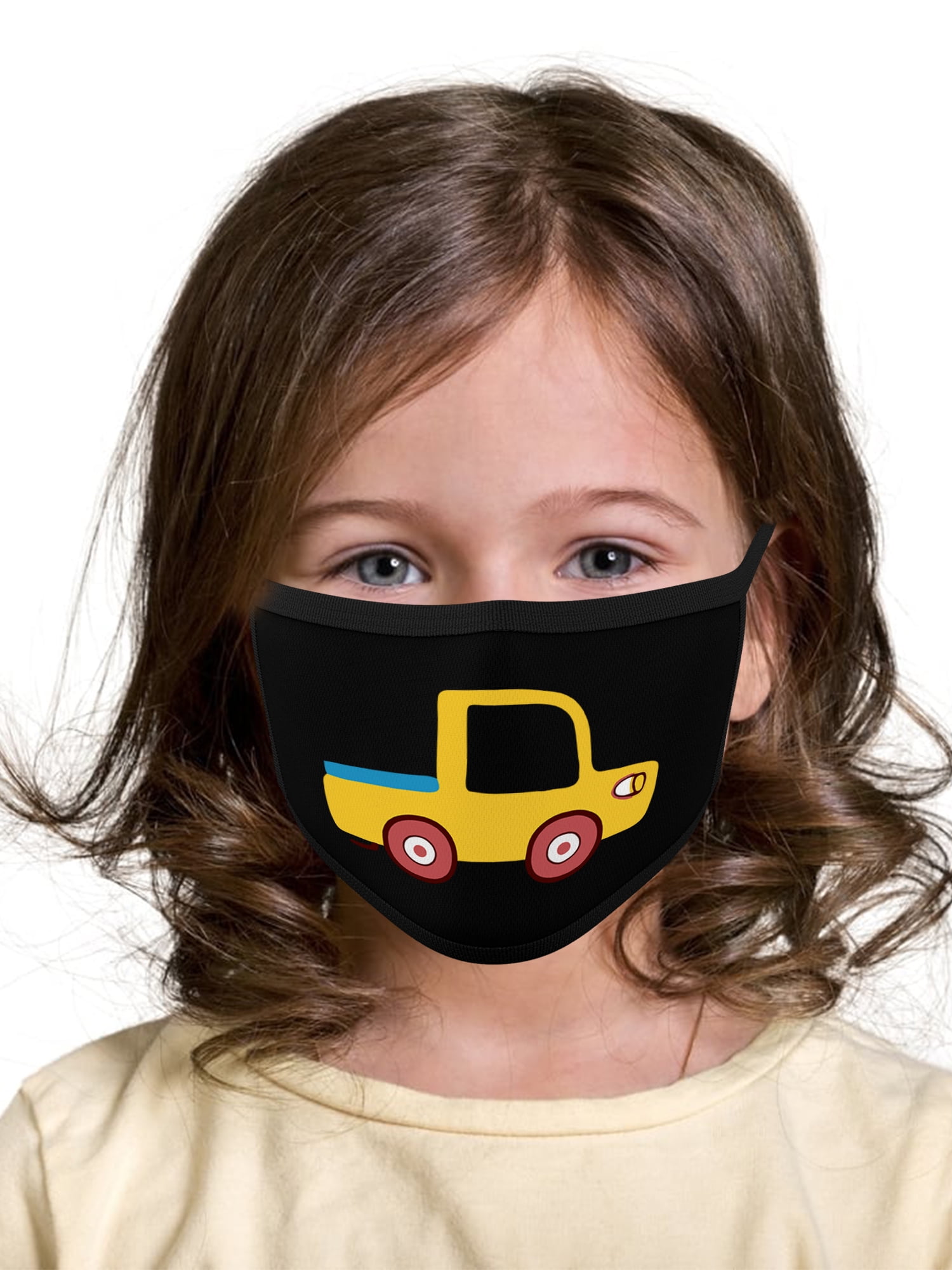 Truck Face Mask Kids Reusable Face Masks Washable 2 Layered Children Face Mask Kawaii Face Mask for Girls Boys Ages 4 to 10