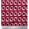thumbnail image 1 of Soimoi Satin Silk Fabric Square & Floral Block Print Sewing Fabric Yard 42 Inch Wide, 1 of 1