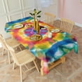 thumbnail image 3 of Colorful Tie Dye Mandala Pattern Rectangle Tablecloth 60"x120",Waterproof Polyester Rectangle Table Cloth, Wipeable Spillproof Polyester Tablecloth for Dining, Camping, Indoor and Outdoor, 3 of 6